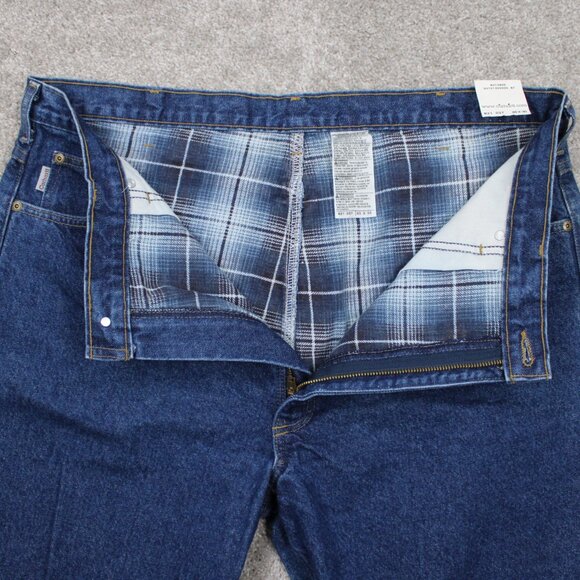 Carhartt Flannel Lined Jeans NWT Mens 40x30 Blue Relaxed Fit 5-Pocket Denim - Picture 12 of 16